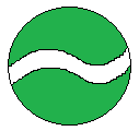 Green circle with white wave