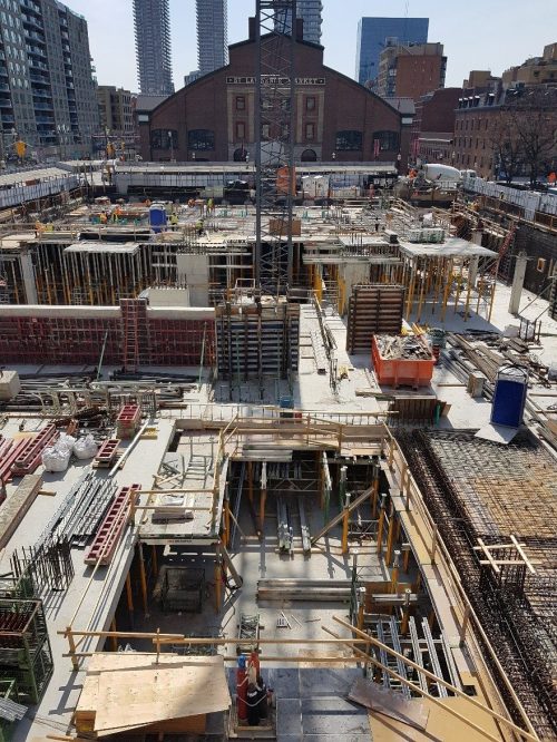 Parking garage construction at North St. Lawrence Market.