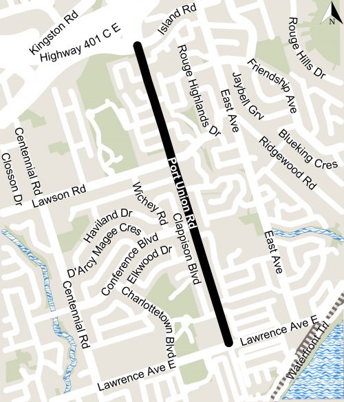 Study area is along Sheppard Avenue East from Island Rd to Lawrence Avenue East