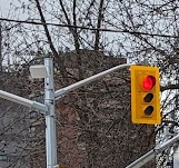 A non-intrusive bicycle detector signal at an intersection.