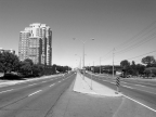 An arterial road with wide lanes.